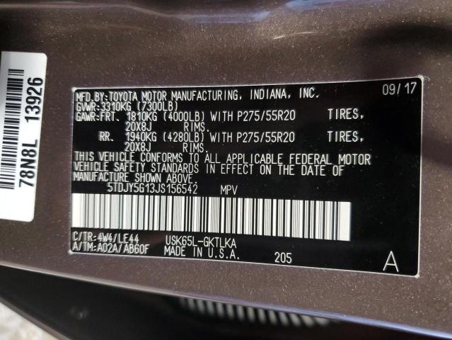 Photo 12 VIN: 5TDJY5G13JS156542 - TOYOTA SEQUOIA LI 