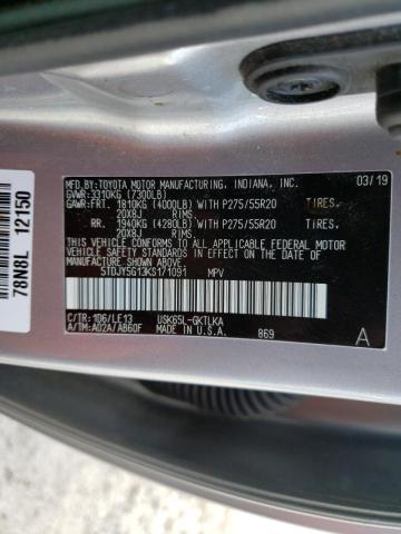 Photo 9 VIN: 5TDJY5G13KS171091 - TOYOTA SEQUOIA LI 