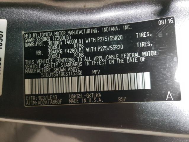 Photo 12 VIN: 5TDJY5G18GS145366 - TOYOTA SEQUOIA LI 