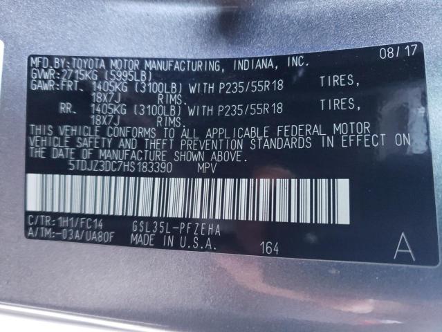 Photo 12 VIN: 5TDJZ3DC7HS183390 - TOYOTA SIENNA LE 