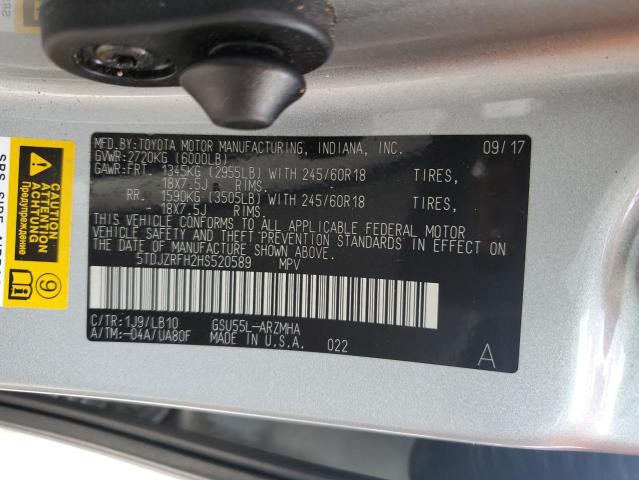 Photo 12 VIN: 5TDJZRFH2HS520589 - TOYOTA HIGHLANDER 