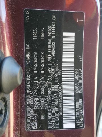 Photo 12 VIN: 5TDJZRFH5JS838499 - TOYOTA HIGHLANDER 