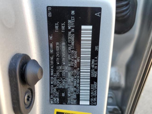 Photo 12 VIN: 5TDJZRFH6KS619214 - TOYOTA HIGHLANDER 