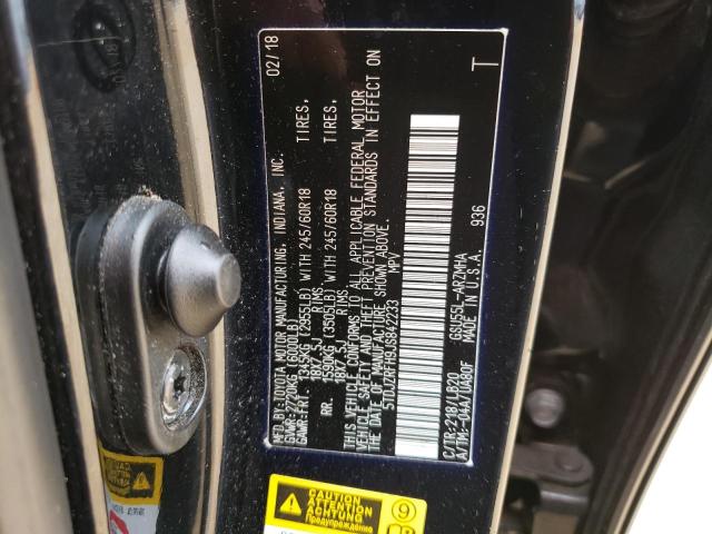 Photo 12 VIN: 5TDJZRFH9JS842233 - TOYOTA HIGHLANDER 