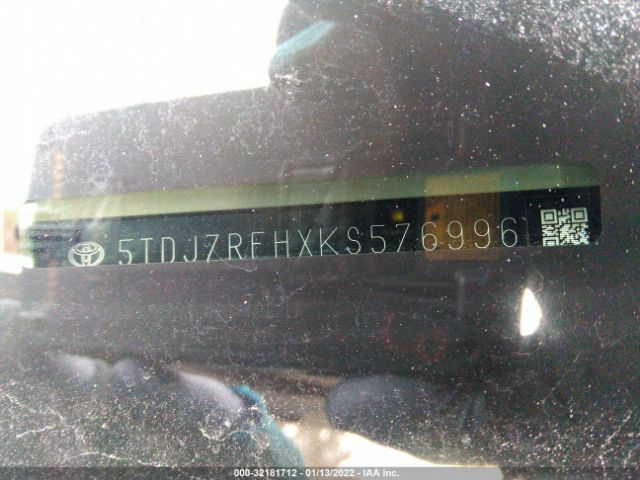 Photo 8 VIN: 5TDJZRFHXKS576996 - TOYOTA HIGHLANDER 