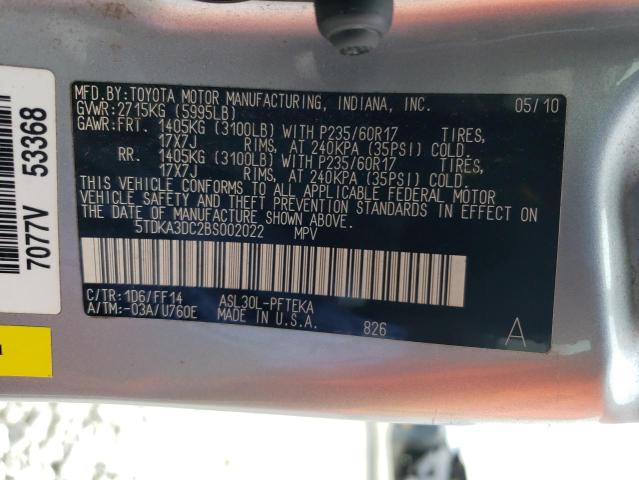 Photo 12 VIN: 5TDKA3DC2BS002022 - TOYOTA SIENNA BAS 