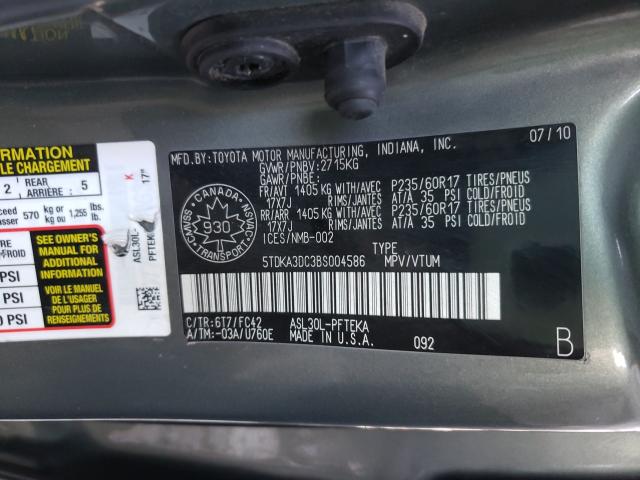 Photo 9 VIN: 5TDKA3DC3BS004586 - TOYOTA SIENNA BAS 