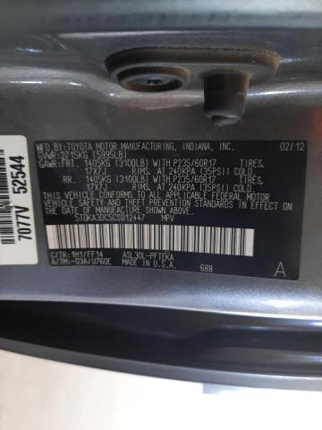 Photo 9 VIN: 5TDKA3DC5CS012447 - TOYOTA SIENNA BAS 