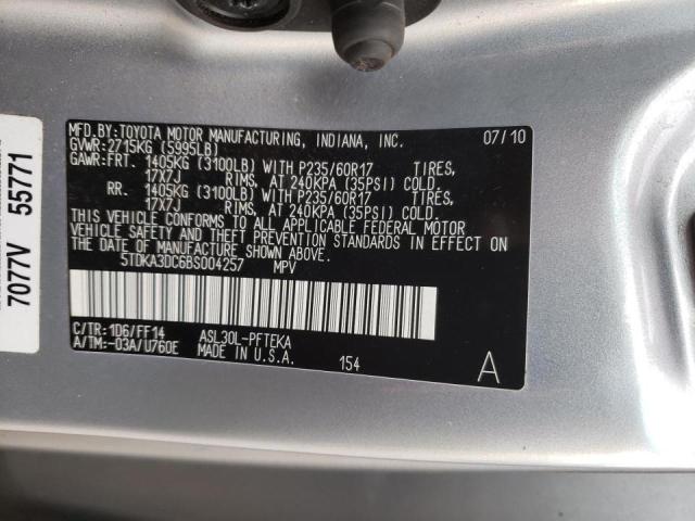 Photo 9 VIN: 5TDKA3DC6BS004257 - TOYOTA SIENNA BAS 