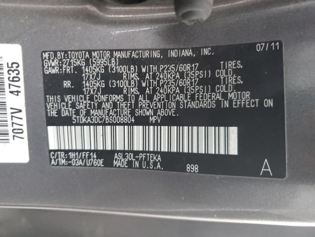 Photo 9 VIN: 5TDKA3DC7BS008804 - TOYOTA SIENNA BAS 