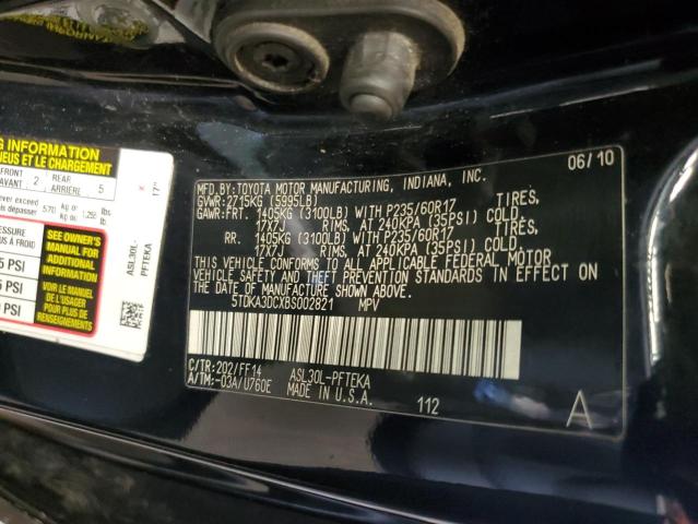 Photo 12 VIN: 5TDKA3DCXBS002821 - TOYOTA SIENNA BAS 