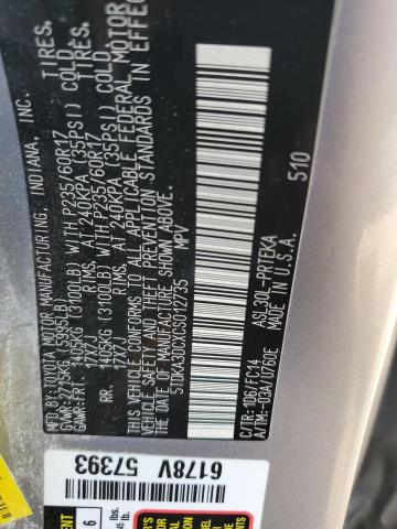 Photo 12 VIN: 5TDKA3DCXCS012735 - TOYOTA SIENNA BAS 