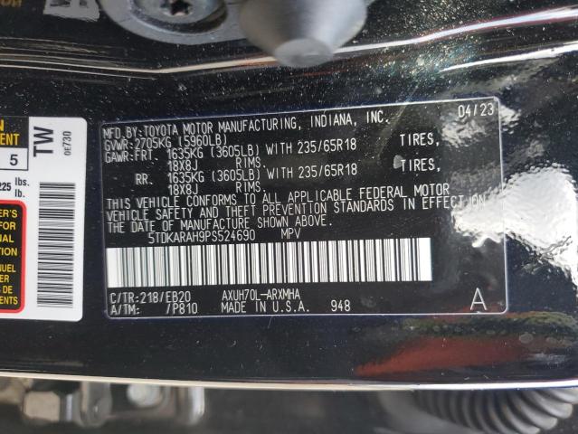 Photo 12 VIN: 5TDKARAH9PS524690 - TOYOTA HIGHLANDER 