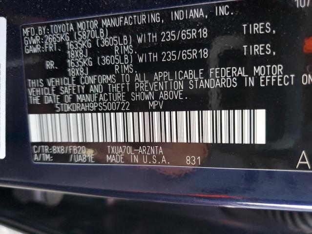 Photo 11 VIN: 5TDKDRAH9PS500722 - TOYOTA HIGHLANDER 