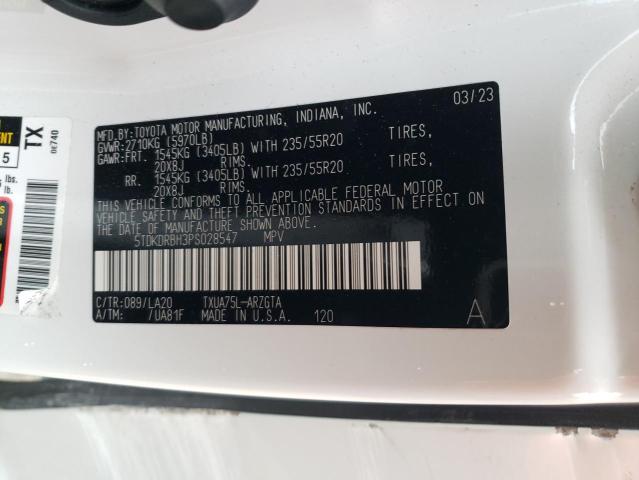 Photo 13 VIN: 5TDKDRBH3PS028547 - TOYOTA HIGHLANDER 