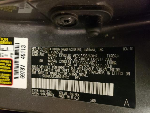 Photo 9 VIN: 5TDKK3DC0BS018152 - TOYOTA SIENNA LE 