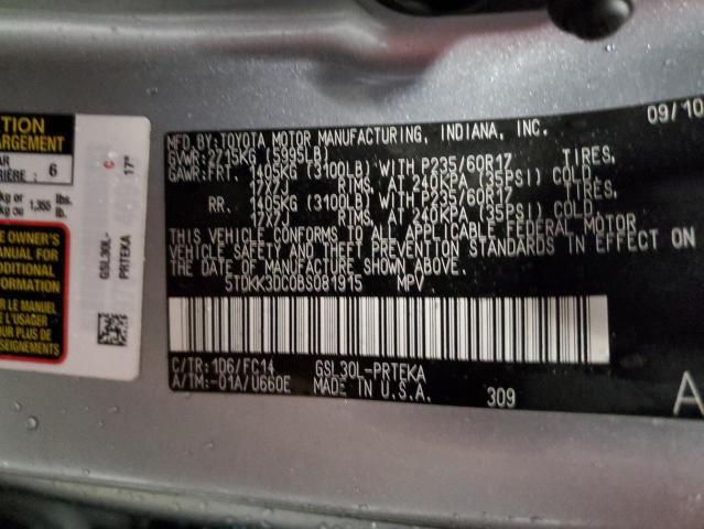 Photo 12 VIN: 5TDKK3DC0BS081915 - TOYOTA SIENNA LE 