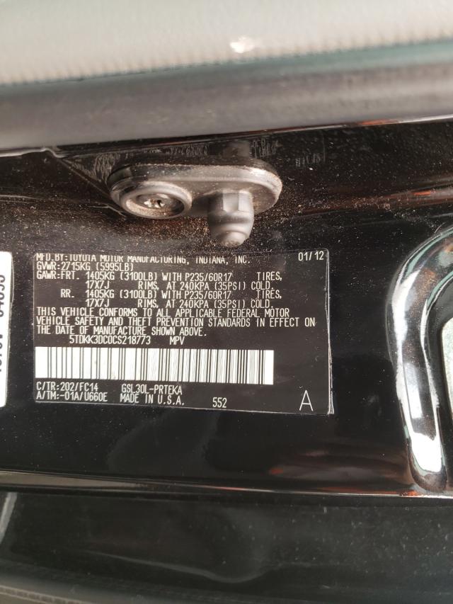 Photo 9 VIN: 5TDKK3DC0CS218773 - TOYOTA SIENNA LE 