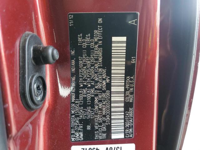 Photo 12 VIN: 5TDKK3DC0DS312069 - TOYOTA SIENNA LE 