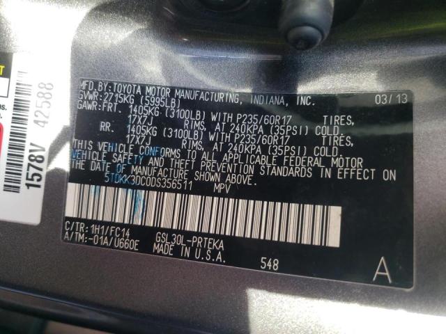 Photo 9 VIN: 5TDKK3DC0DS356511 - TOYOTA SIENNA LE 