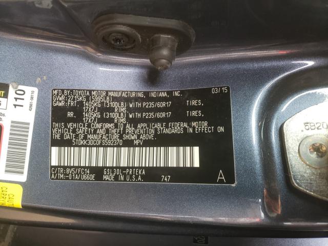 Photo 9 VIN: 5TDKK3DC0FS592370 - TOYOTA SIENNA LE 