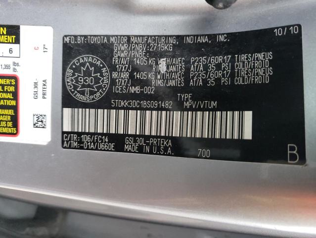 Photo 12 VIN: 5TDKK3DC1BS091482 - TOYOTA SIENNA LE 