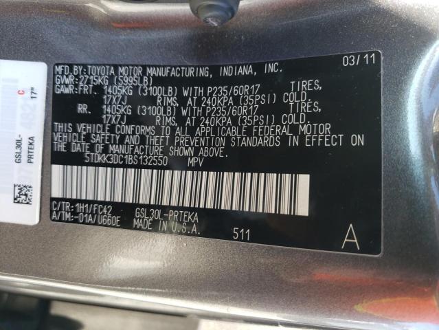 Photo 9 VIN: 5TDKK3DC1BS132550 - TOYOTA SIENNA LE 