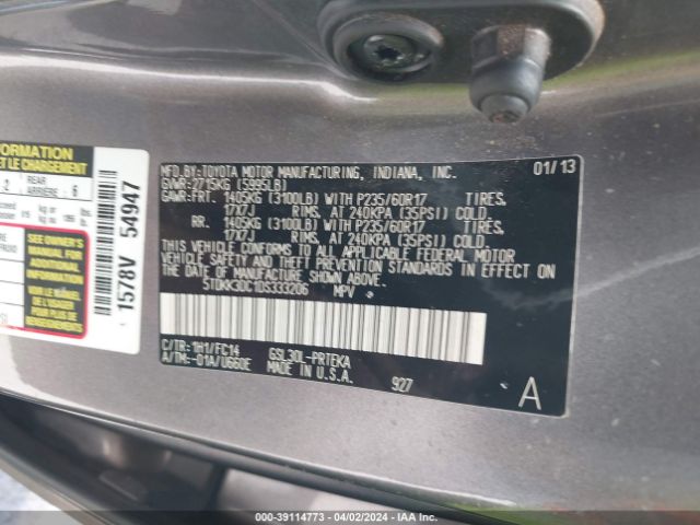 Photo 8 VIN: 5TDKK3DC1DS333206 - TOYOTA SIENNA 