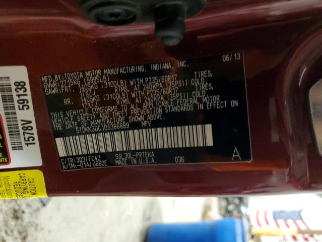 Photo 13 VIN: 5TDKK3DC1DS386889 - TOYOTA SIENNA LE 