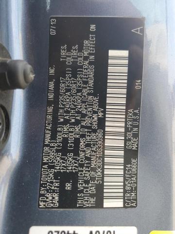 Photo 12 VIN: 5TDKK3DC1DS390960 - TOYOTA SIENNA LE 