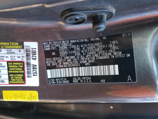 Photo 9 VIN: 5TDKK3DC1DS394023 - TOYOTA SIENNA LE 