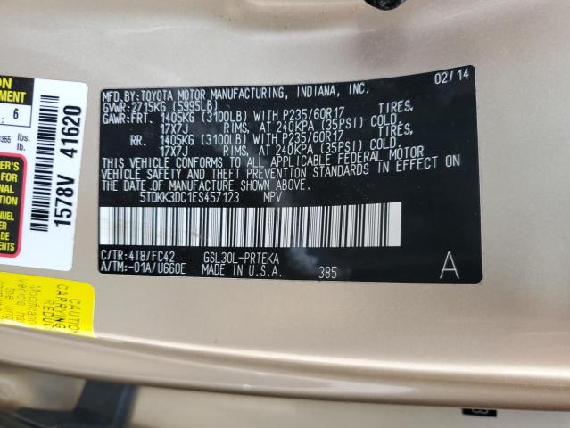 Photo 12 VIN: 5TDKK3DC1ES457123 - TOYOTA SIENNA LE 