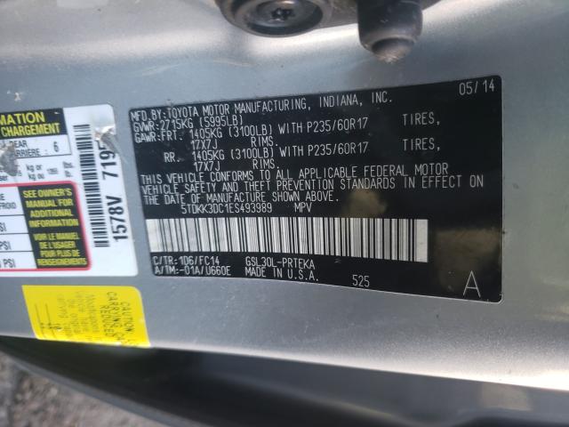 Photo 9 VIN: 5TDKK3DC1ES493989 - TOYOTA SIENNA LE 