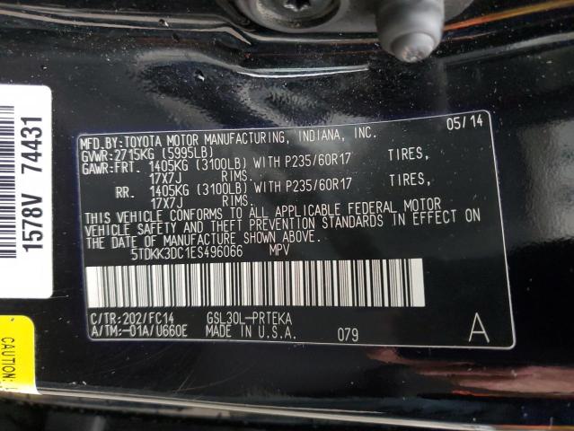 Photo 9 VIN: 5TDKK3DC1ES496066 - TOYOTA SIENNA LE 