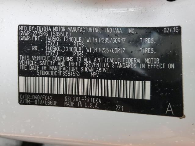 Photo 13 VIN: 5TDKK3DC1FS584553 - TOYOTA SIENNA LE 