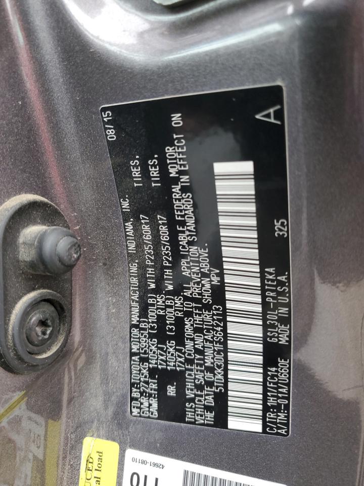 Photo 13 VIN: 5TDKK3DC1FS642113 - TOYOTA SIENNA 