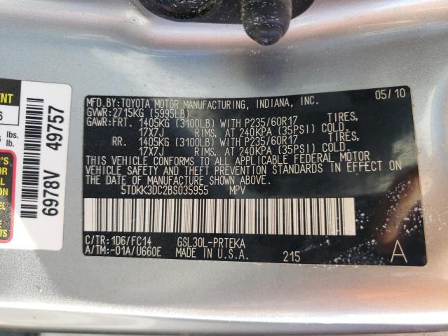 Photo 9 VIN: 5TDKK3DC2BS035955 - TOYOTA SIENNA LE 