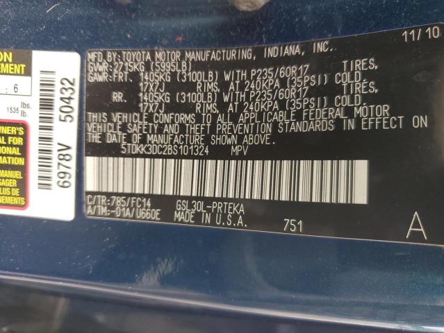 Photo 12 VIN: 5TDKK3DC2BS101324 - TOYOTA SIENNA LE 