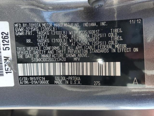 Photo 13 VIN: 5TDKK3DC2DS313420 - TOYOTA SIENNA LE 