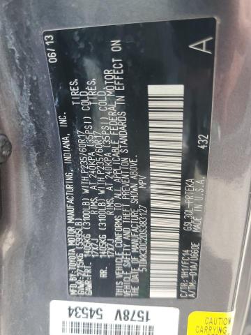 Photo 12 VIN: 5TDKK3DC2DS383127 - TOYOTA SIENNA LE 