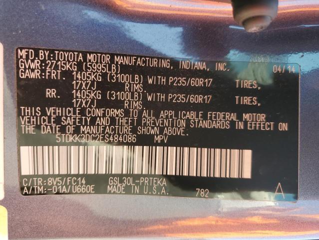 Photo 12 VIN: 5TDKK3DC2ES484086 - TOYOTA SIENNA LE 