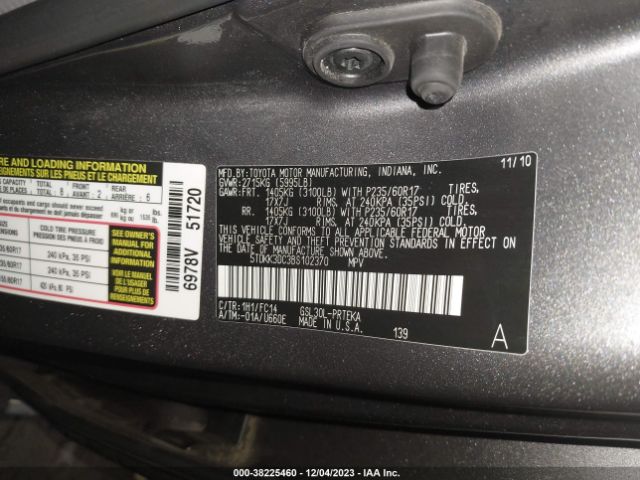 Photo 8 VIN: 5TDKK3DC3BS102370 - TOYOTA SIENNA 