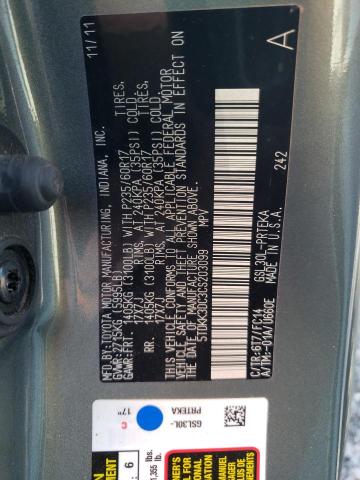 Photo 12 VIN: 5TDKK3DC3CS203099 - TOYOTA SIENNA LE 