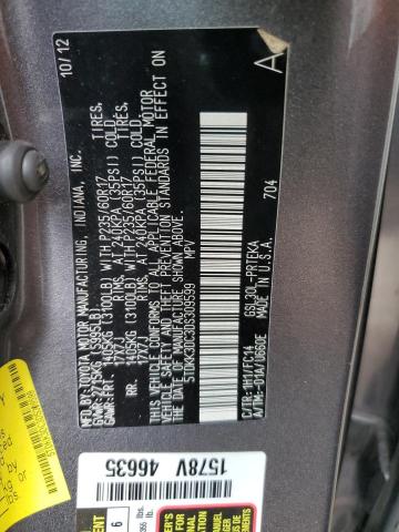 Photo 12 VIN: 5TDKK3DC3DS309599 - TOYOTA SIENNA LE 