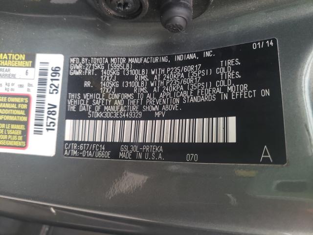 Photo 9 VIN: 5TDKK3DC3ES449329 - TOYOTA SIENNA LE 