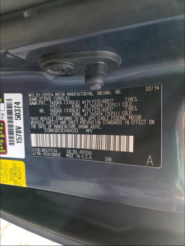 Photo 9 VIN: 5TDKK3DC3ES464333 - TOYOTA SIENNA LE 