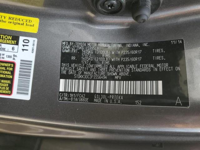 Photo 13 VIN: 5TDKK3DC3FS556494 - TOYOTA SIENNA LE 