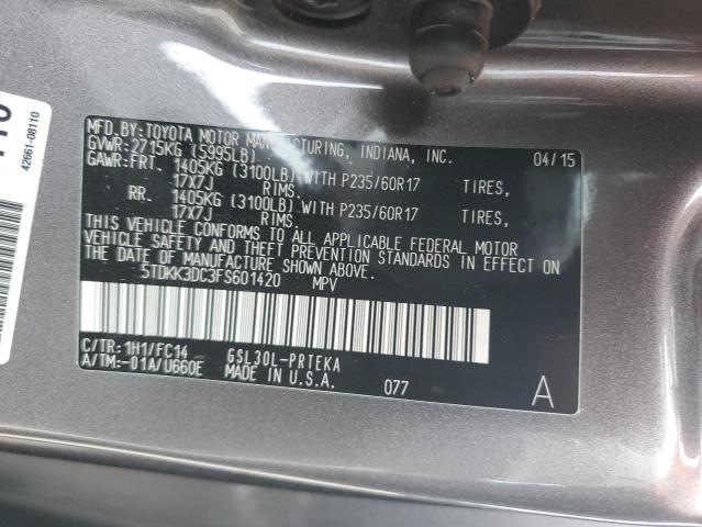 Photo 12 VIN: 5TDKK3DC3FS601420 - TOYOTA SIENNA 