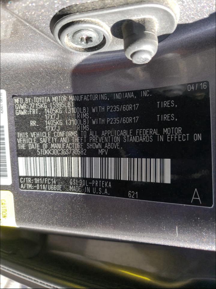 Photo 9 VIN: 5TDKK3DC3GS730582 - TOYOTA SIENNA LE 