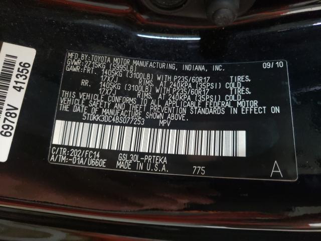 Photo 9 VIN: 5TDKK3DC4BS077253 - TOYOTA SIENNA LE 